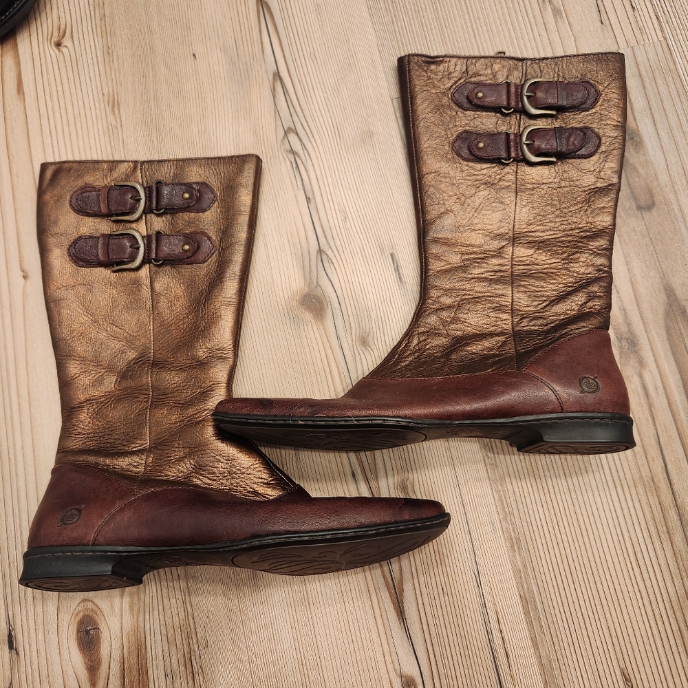 Born Leather Knee High Rider Zip Up Boot - Picture 6 of 16